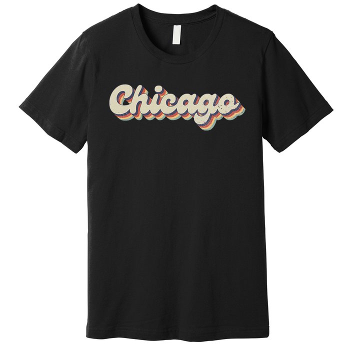 70S 80S Usa City Vintage Chicago Premium T-Shirt