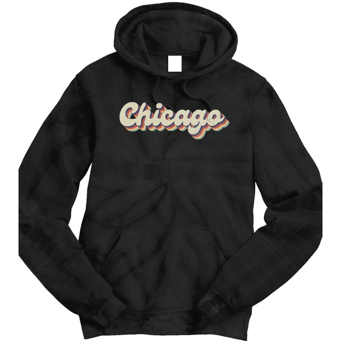 70S 80S Usa City Vintage Chicago Tie Dye Hoodie