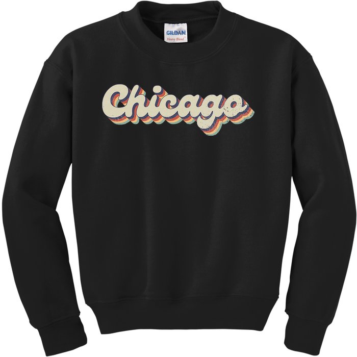 70S 80S Usa City Vintage Chicago Kids Sweatshirt