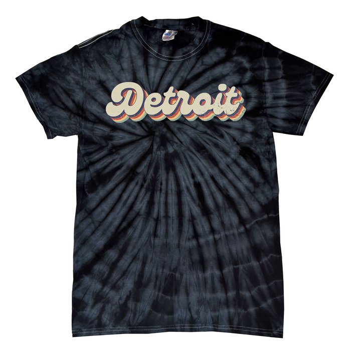 70S 80S Usa City Vintage Detroit Tie-Dye T-Shirt