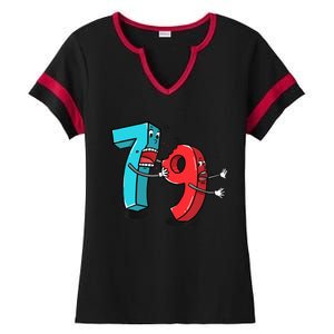 7 Ate (8) 9 Funny Math Ladies Halftime Notch Neck Tee