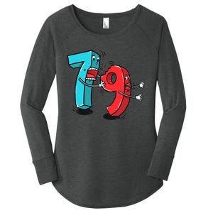 7 Ate (8) 9 Funny Math Women's Perfect Tri Tunic Long Sleeve Shirt