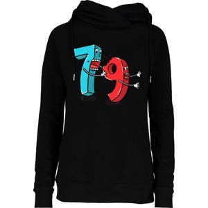 7 Ate (8) 9 Funny Math Womens Funnel Neck Pullover Hood