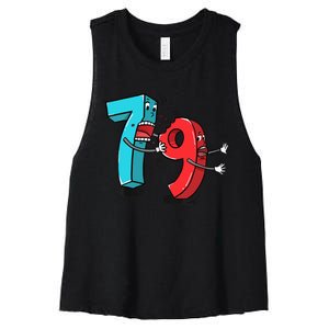 7 Ate (8) 9 Funny Math Women's Racerback Cropped Tank