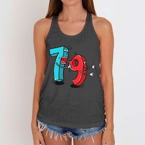 7 Ate (8) 9 Funny Math Women's Knotted Racerback Tank