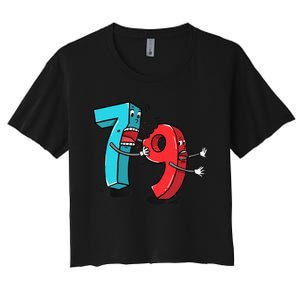 7 Ate (8) 9 Funny Math Women's Crop Top Tee