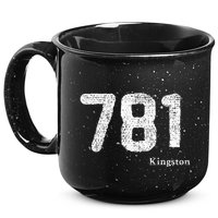 781 Area Code Distressed Kingston Massachusetts 15oz Campfire Ceramic Mug
