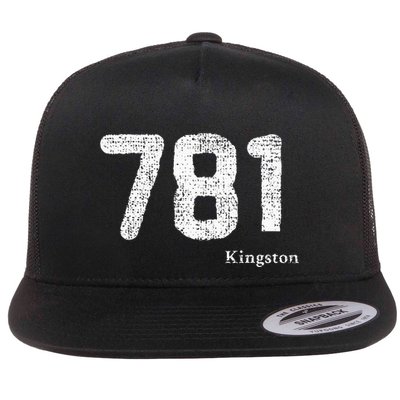 781 Area Code Distressed Kingston Massachusetts Flatbill Hat