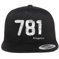 781 Area Code Distressed Kingston Massachusetts Flatbill Hat