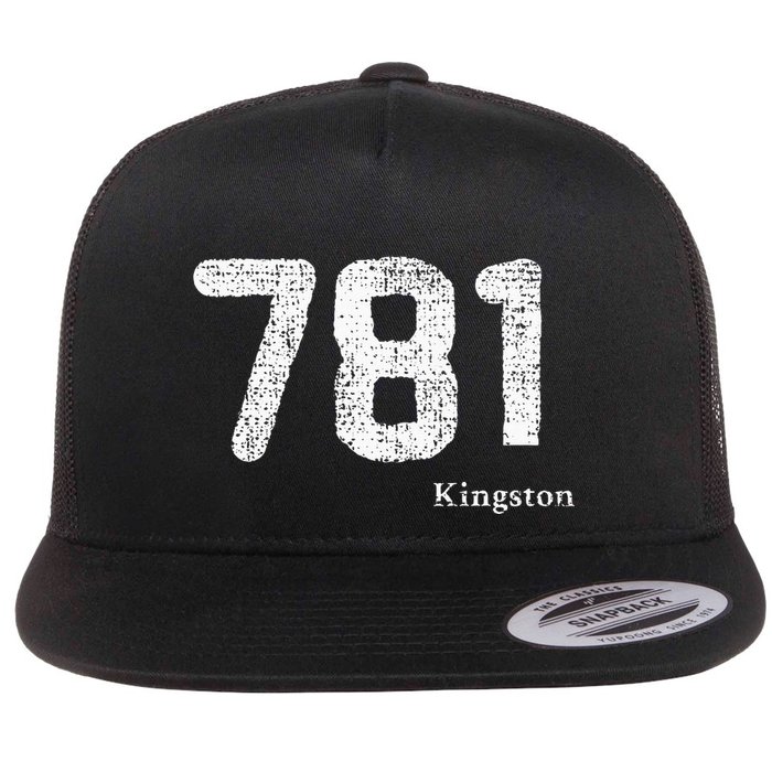 781 Area Code Distressed Kingston Massachusetts Flatbill Hat
