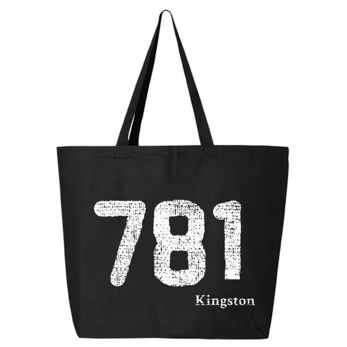 781 Area Code Distressed Kingston Massachusetts 25L Jumbo Tote