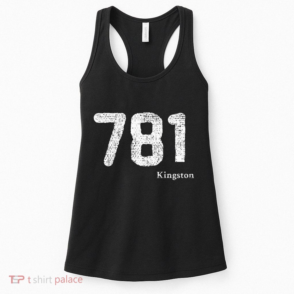 781 Area Code Distressed Kingston Massachusetts Womens Tank Top