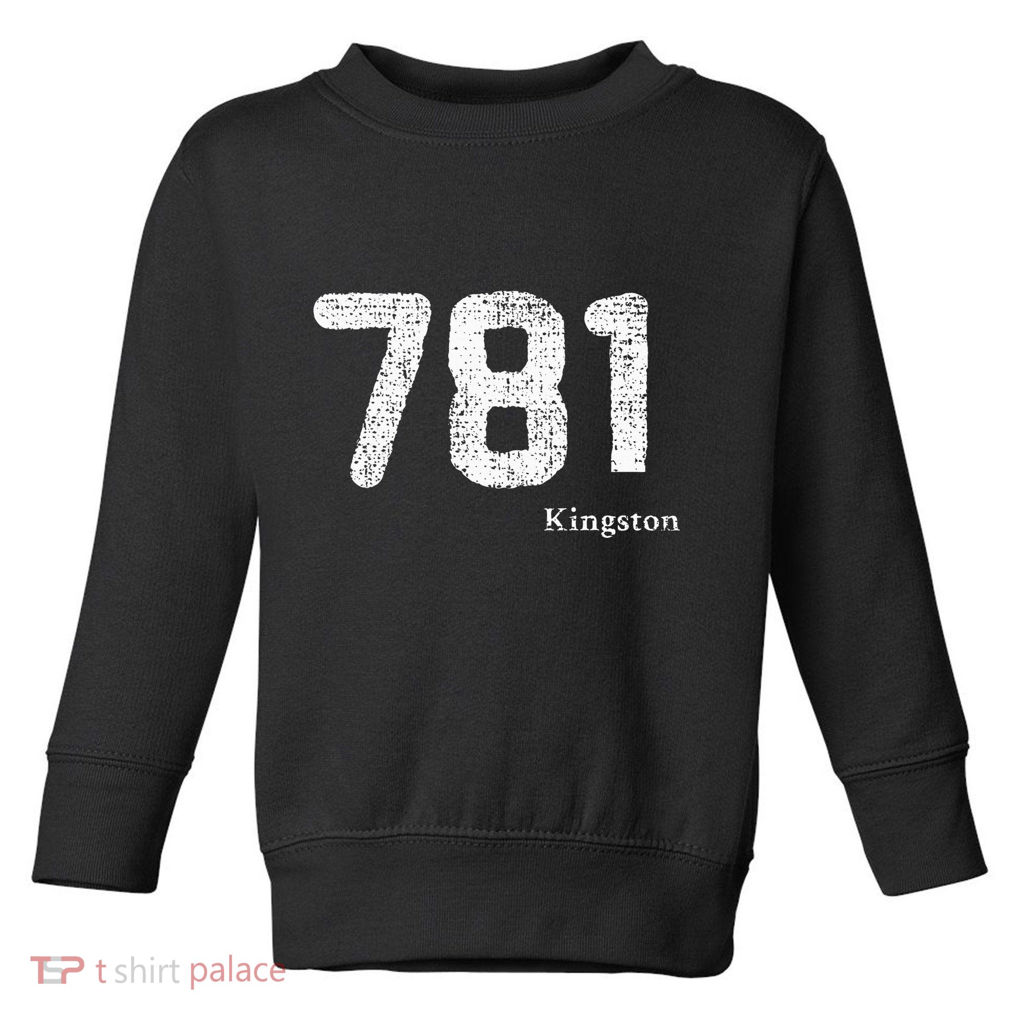 781 Area Code Distressed Kingston Massachusetts Toddler Sweatshirt