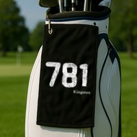 781 Area Code Distressed Kingston Massachusetts Golf Towel
