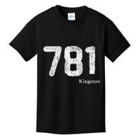 781 Area Code Distressed Kingston Massachusetts Kids T-Shirt