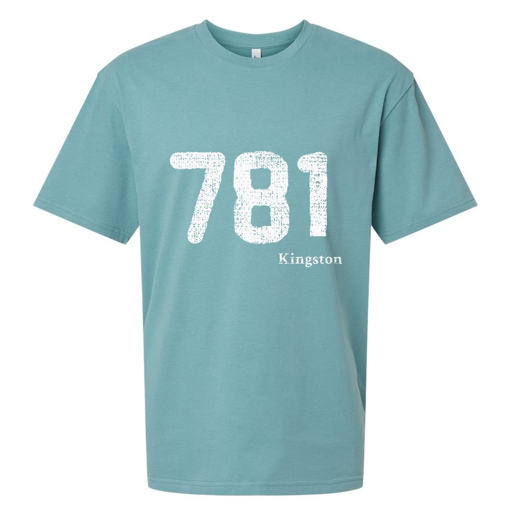 781 Area Code Distressed Kingston Massachusetts Sueded Cloud Jersey T-Shirt