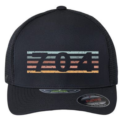 704 Area Code Retro North Carolina Charlotte Flexfit Unipanel Trucker Cap