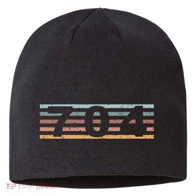 704 Area Code Retro North Carolina Charlotte Sustainable Beanie
