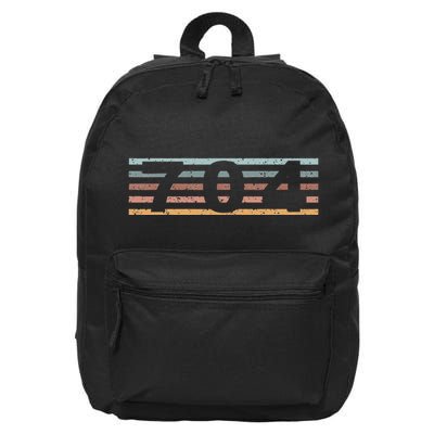 704 Area Code Retro North Carolina Charlotte 16 in Basic Backpack
