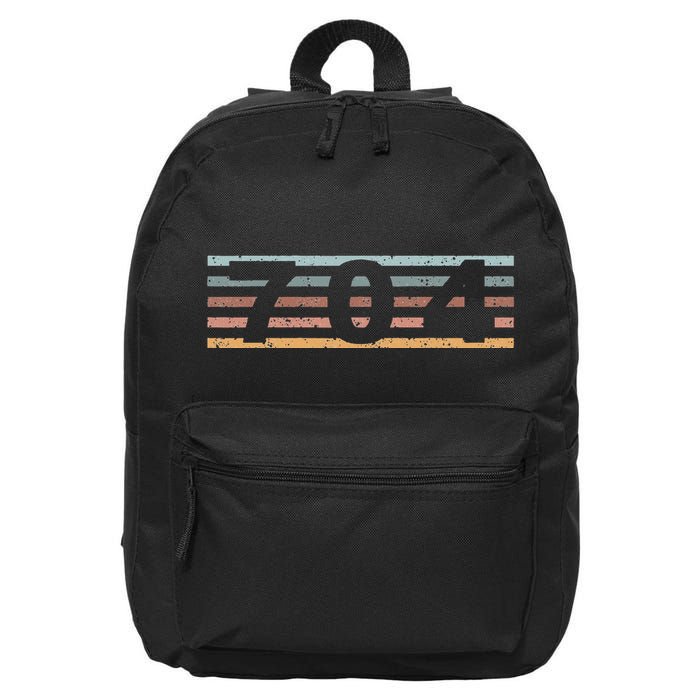 704 Area Code Retro North Carolina Charlotte 16 in Basic Backpack