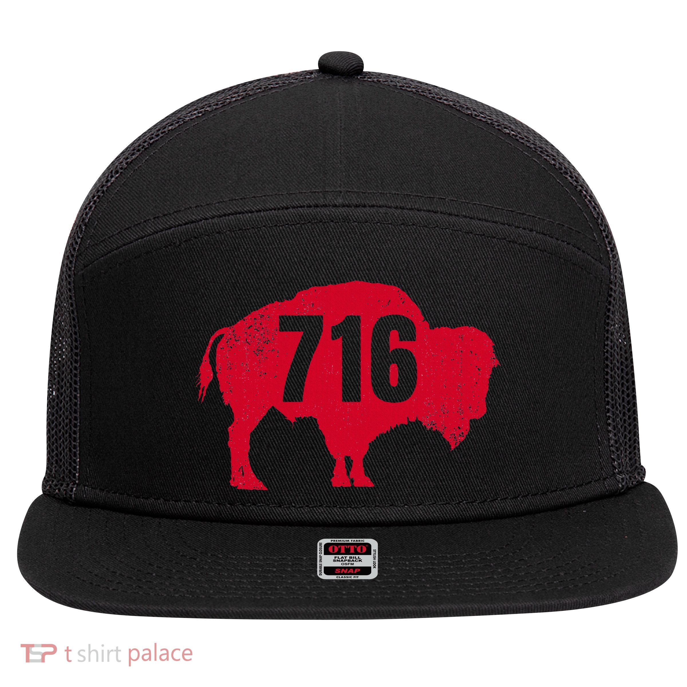 716 Area Code Buffalo New York Bflo Wny 7 Panel Mesh Trucker Snapback Hat