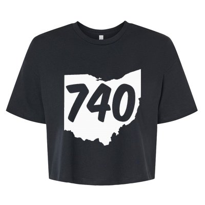 740 Area Code Ohio Bella+Canvas Jersey Crop Tee