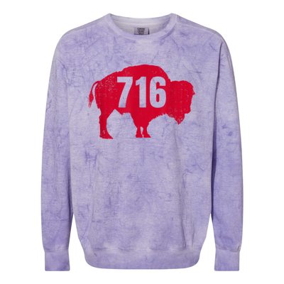 716 Area Code Buffalo New York BFLO WNY Colorblast Crewneck Sweatshirt