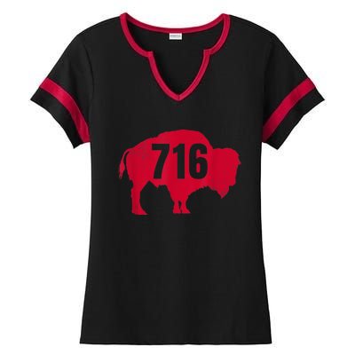 716 Area Code Buffalo New York BFLO WNY Ladies Halftime Notch Neck Tee