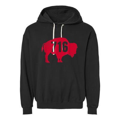 716 Area Code Buffalo New York BFLO WNY Garment-Dyed Fleece Hoodie