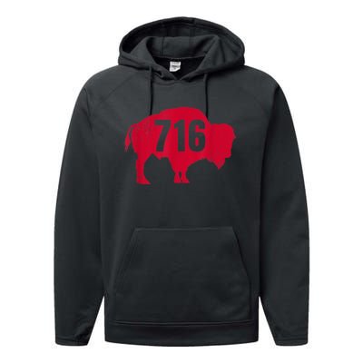 716 Area Code Buffalo New York BFLO WNY Performance Fleece Hoodie