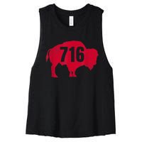 716 Area Code Buffalo New York BFLO WNY Women's Racerback Cropped Tank