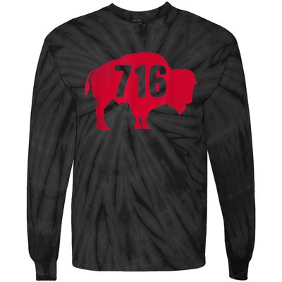 716 Area Code Buffalo New York BFLO WNY Tie-Dye Long Sleeve Shirt