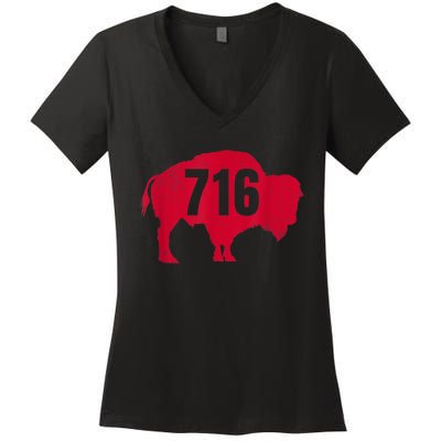 716 Area Code Buffalo New York BFLO WNY Women's V-Neck T-Shirt