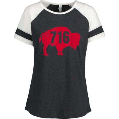 716 Area Code Buffalo New York BFLO WNY Enza Ladies Jersey Colorblock Tee