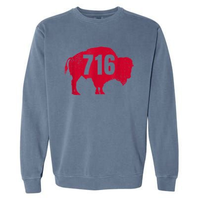 716 Area Code Buffalo New York BFLO WNY Garment-Dyed Sweatshirt