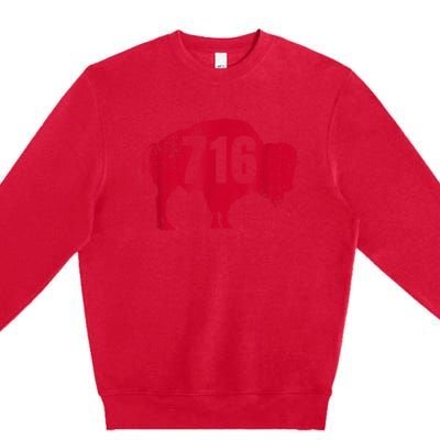 716 Area Code Buffalo New York BFLO WNY Premium Crewneck Sweatshirt