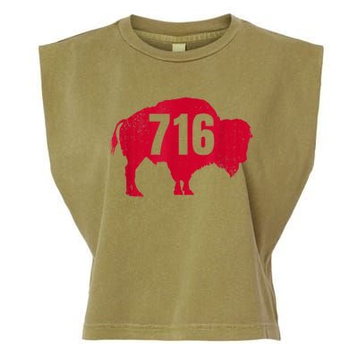 716 Area Code Buffalo New York BFLO WNY Garment-Dyed Women's Muscle Tee