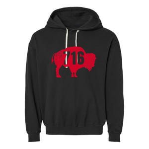 716 Area Code Buffalo Garment-Dyed Fleece Hoodie