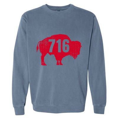 716 Area Code Buffalo Garment-Dyed Sweatshirt