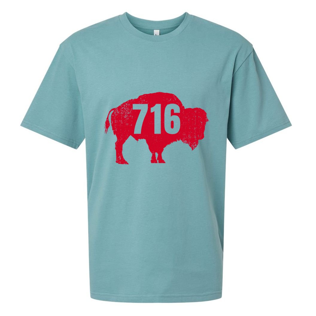 716 Area Code Buffalo Sueded Cloud Jersey T-Shirt