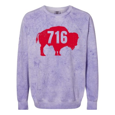 716 Area Code Buffalo New York Bflo Wny Meaningful Gift Colorblast Crewneck Sweatshirt