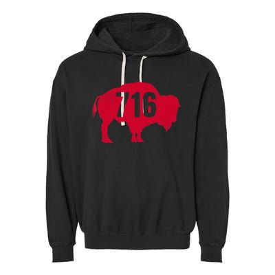 716 Area Code Buffalo New York Bflo Wny Meaningful Gift Garment-Dyed Fleece Hoodie