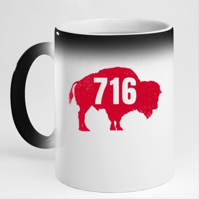 716 Area Code Buffalo New York Bflo Wny Meaningful Gift 11oz Black Color Changing Mug