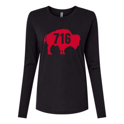 716 Area Code Buffalo New York Bflo Wny Meaningful Gift Womens Cotton Relaxed Long Sleeve T-Shirt