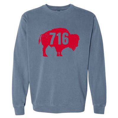 716 Area Code Buffalo New York Bflo Wny Meaningful Gift Garment-Dyed Sweatshirt