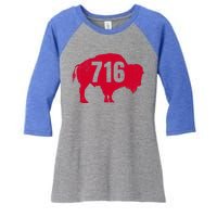 716 Area Code Buffalo New York Bflo Wny Meaningful Gift Women's Tri-Blend 3/4-Sleeve Raglan Shirt