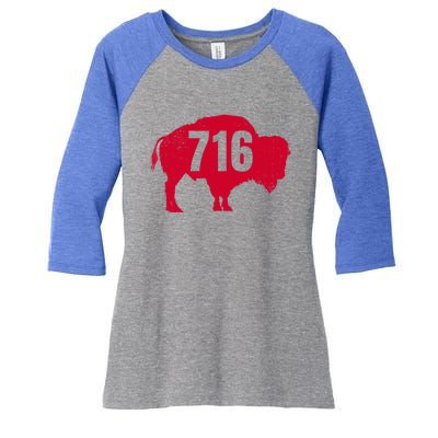 716 Area Code Buffalo New York Bflo Wny Meaningful Gift Women's Tri-Blend 3/4-Sleeve Raglan Shirt