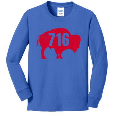 716 Area Code Buffalo New York Bflo Wny Meaningful Gift Kids Long Sleeve Shirt