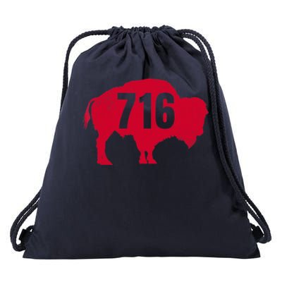 716 Area Code Buffalo New York Bflo Wny Meaningful Gift Drawstring Bag