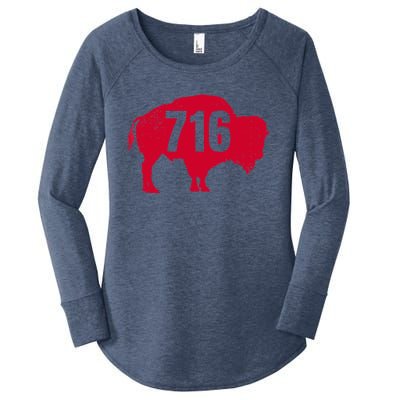 716 Area Code Buffalo New York Bflo Wny Meaningful Gift Women's Perfect Tri Tunic Long Sleeve Shirt